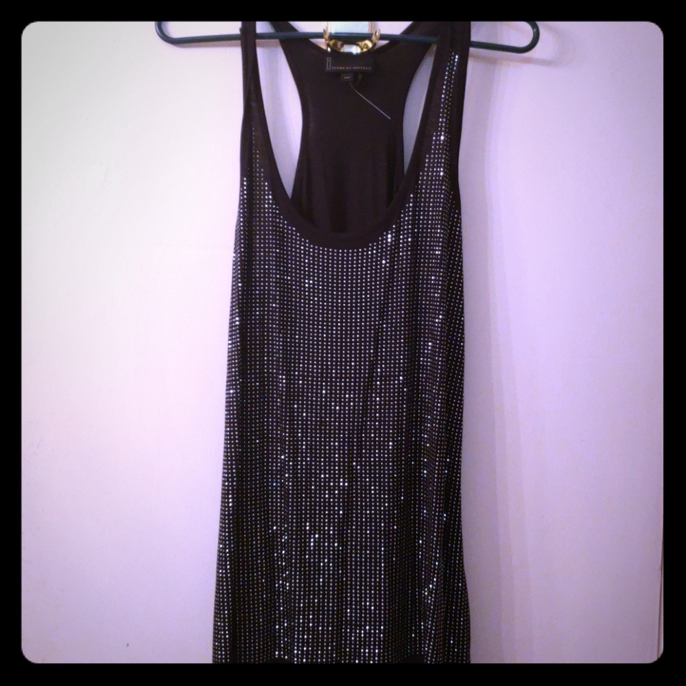NWOT! Black w/ silver sparkles racerback tank sz M